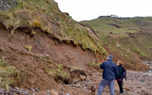At Rhossili a large section of the cliff collapsed below the early Christian settlement