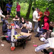 Students taking a teabreak on the excavation