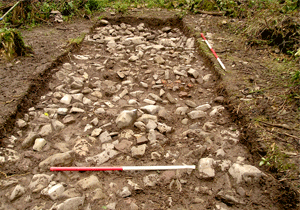Trench 1 after cleaning of limestone deposit