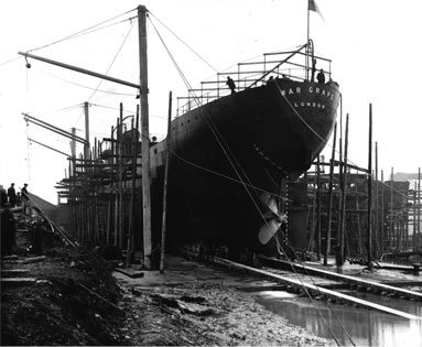One of the many merchant ships that were built at the Chepstow Ship Yard Number 1