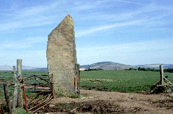 Carreg Bica or Maen Bredwan standing stone between the parishes of Llansamlet and Cadoxton-juxta-Neath.