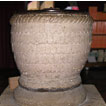 The font in St Mary Magdalene Church, Maudlam is of early Norman origin with a 
    distinctive fish-scale pattern all over and rope rim to its upper edge.