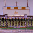 Set of alter rails from Trellech (Monmouthshire). A rare surviving example of an 
    early layout, which enclosed three sides of the altar