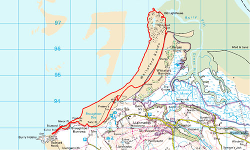 Broughton Bay and Whiteford Sands Location Map