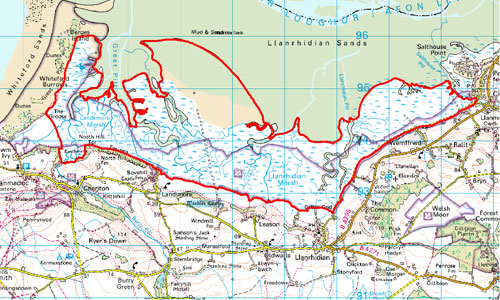 Llanrhidian and Landimore Salt Marsh Location Map
