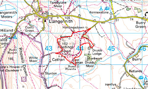 Hardings Down Location Map