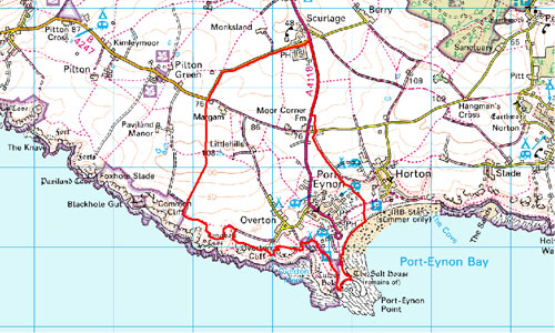 Port Eynon Location Map
