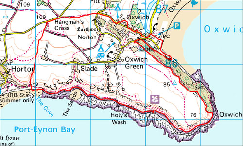 Oxwich Location Map