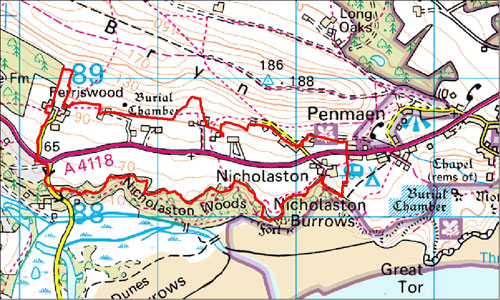Nicholaston Location Map