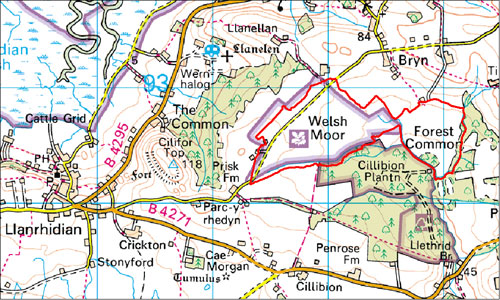 Welsh Moor and Forest Common Location Map