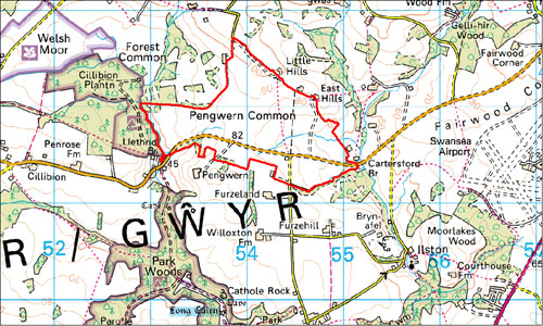 Pengwern Common Location Map
