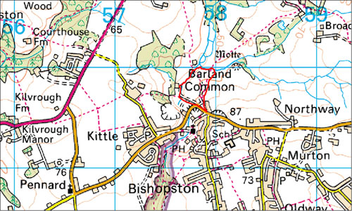 Barland Common Location Map