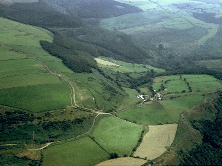 Enclosed agricultural landscape of Cefn Crugwyllt and Cwm Maelwg.