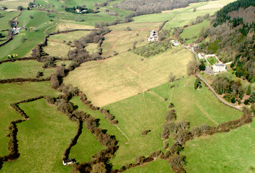 Aerial view showing the irregular fieldscape of HLCA021