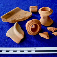 A selection of pottery from the kiln.