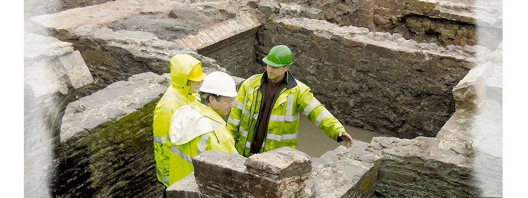 GGAT Archaeological Planning staff monitoring archaeological development work