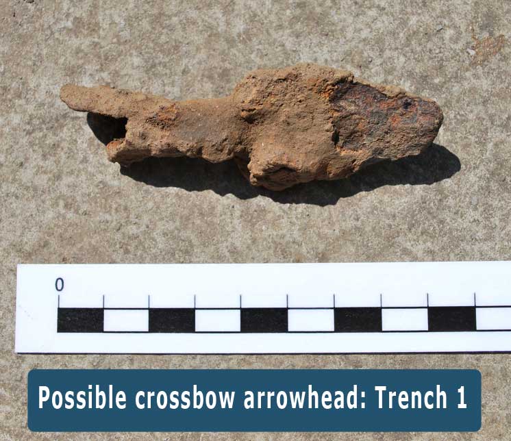 Possible Medieval crossbow bolt from trench 1