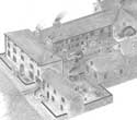 Reconstruction drawing of the Vulcan House Brewery, Merthyr.