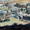Merthyr Tydfil by LG Wood 1811. Ynysfach Ironworks far right.